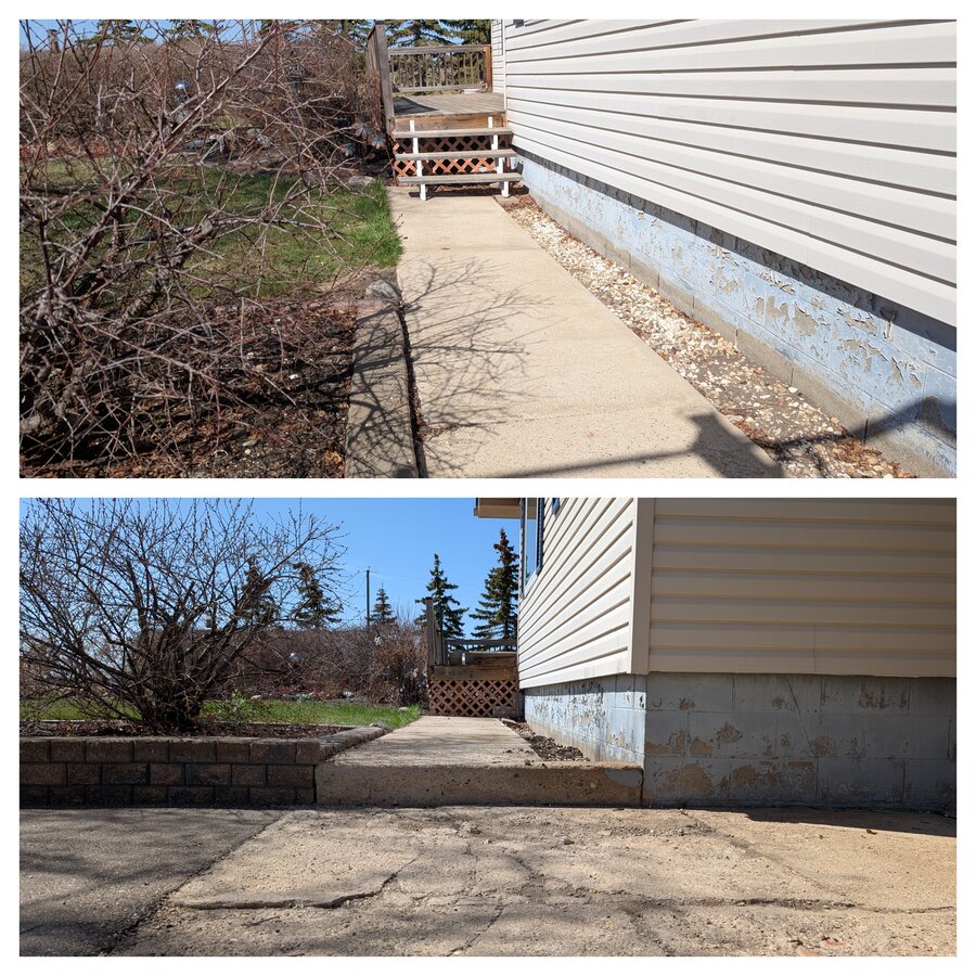 Concrete leveling Edmonton homeowner