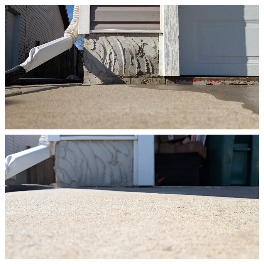 Driveway leveled with polyurethane foam in Edmonton