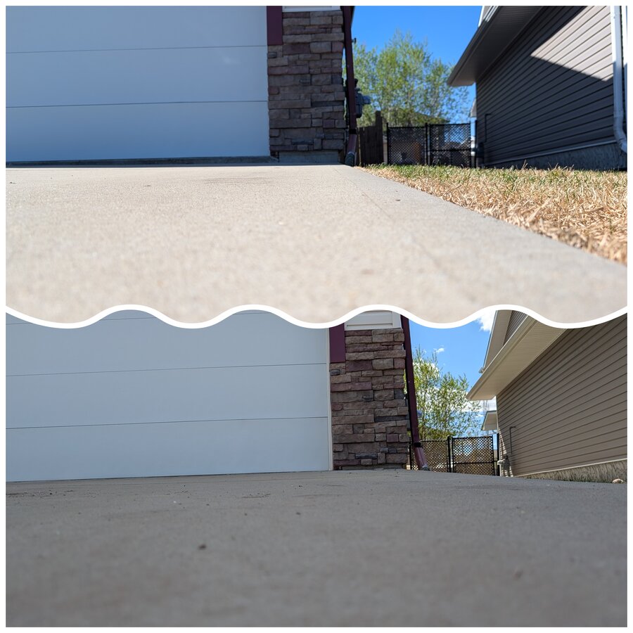 Driveway repair before and after Edmonton