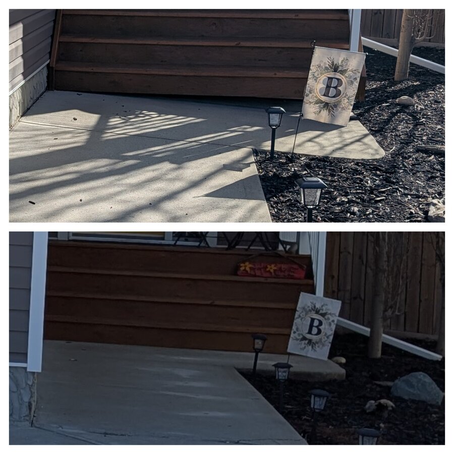 Sidewalk leveling before and after Edmonton