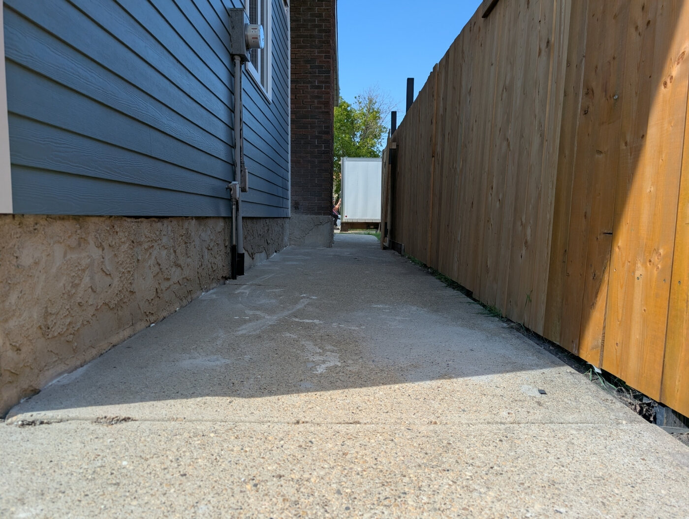 Level sidewalk after polyurethane foam lifting in Edmonton