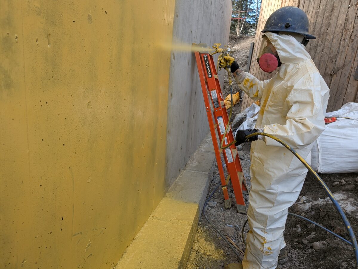 Commercial foundation waterproofing application Edmonton